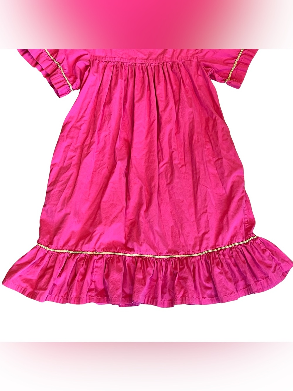 Go Softly Patio Vintage 90s Women’s Sz S Pink Embroidered House Dress Starfish - Picture 12 of 12